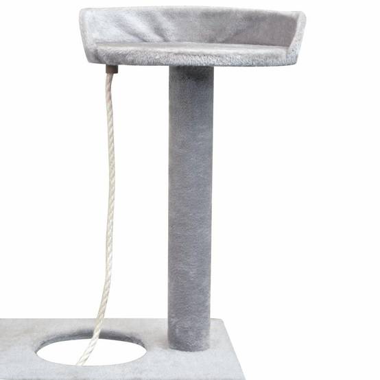 Helloshop26 - Arbre à chat griffoir grattoir niche jouet animaux peluché en sisal 150 cm gris - Image 4