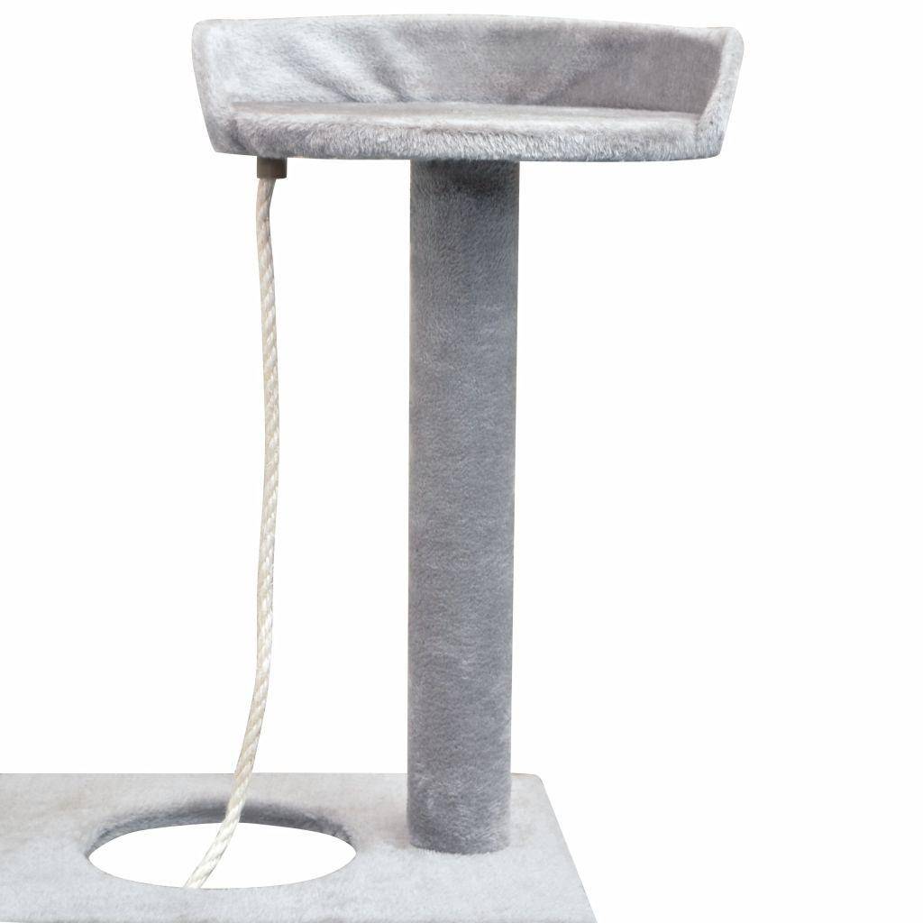 Helloshop26 - Arbre à chat griffoir grattoir niche jouet animaux peluché en sisal 150 cm gris - Imagen 4