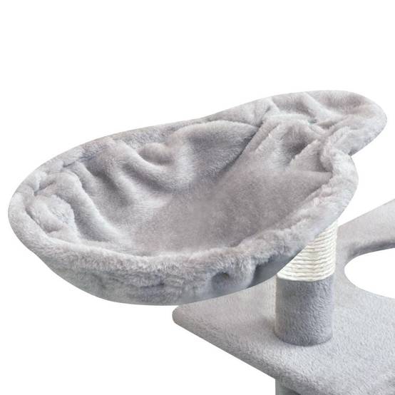 Helloshop26 - Arbre à chat griffoir grattoir niche jouet animaux peluché en sisal 150 cm gris - Image 5