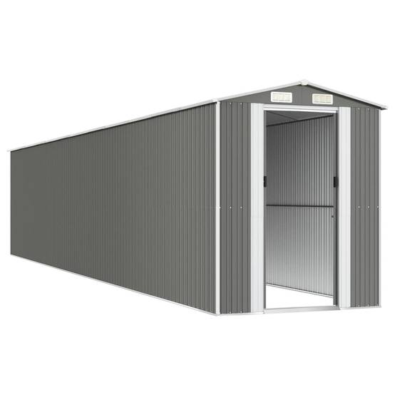 Helloshop26 - Abri de jardin cabane cabanon maison de stockage remise extérieur hangar outils robuste clair 192 x 1021 x 223 cm acier galvanisé gris - Imagen 3