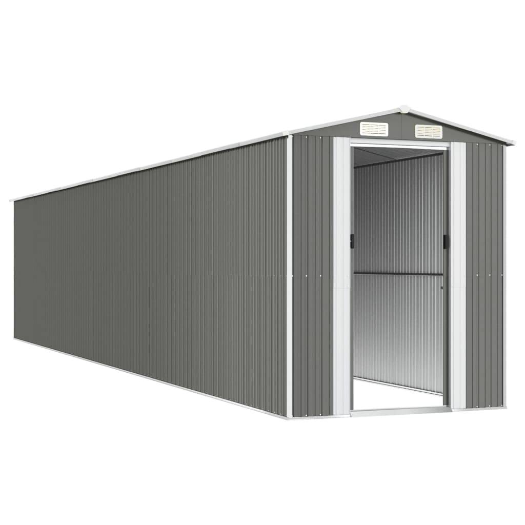 Helloshop26 - Abri de jardin cabane cabanon maison de stockage remise extérieur hangar outils robuste clair 192 x 1021 x 223 cm acier galvanisé gris - Imagen 3