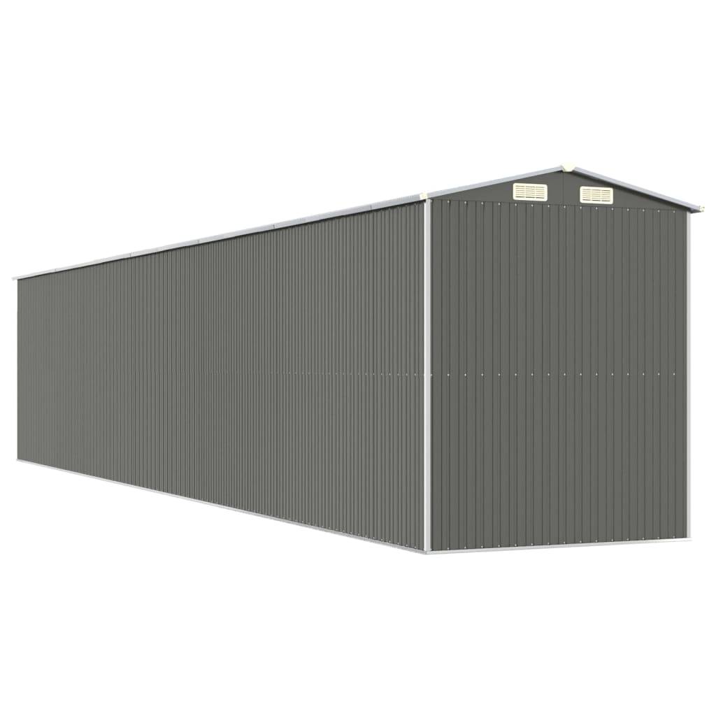 Helloshop26 - Abri de jardin cabane cabanon maison de stockage remise extérieur hangar outils robuste clair 192 x 1021 x 223 cm acier galvanisé gris - Imagen 5