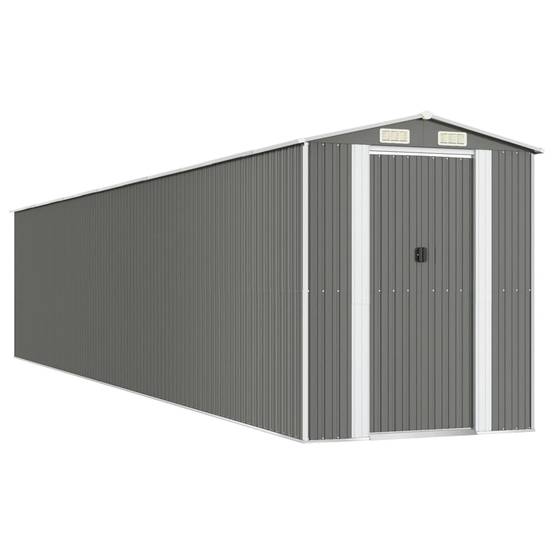 Helloshop26 - Abri de jardin cabane cabanon maison de stockage remise extérieur hangar outils robuste clair 192 x 1021 x 223 cm acier galvanisé gris - Imagen 1