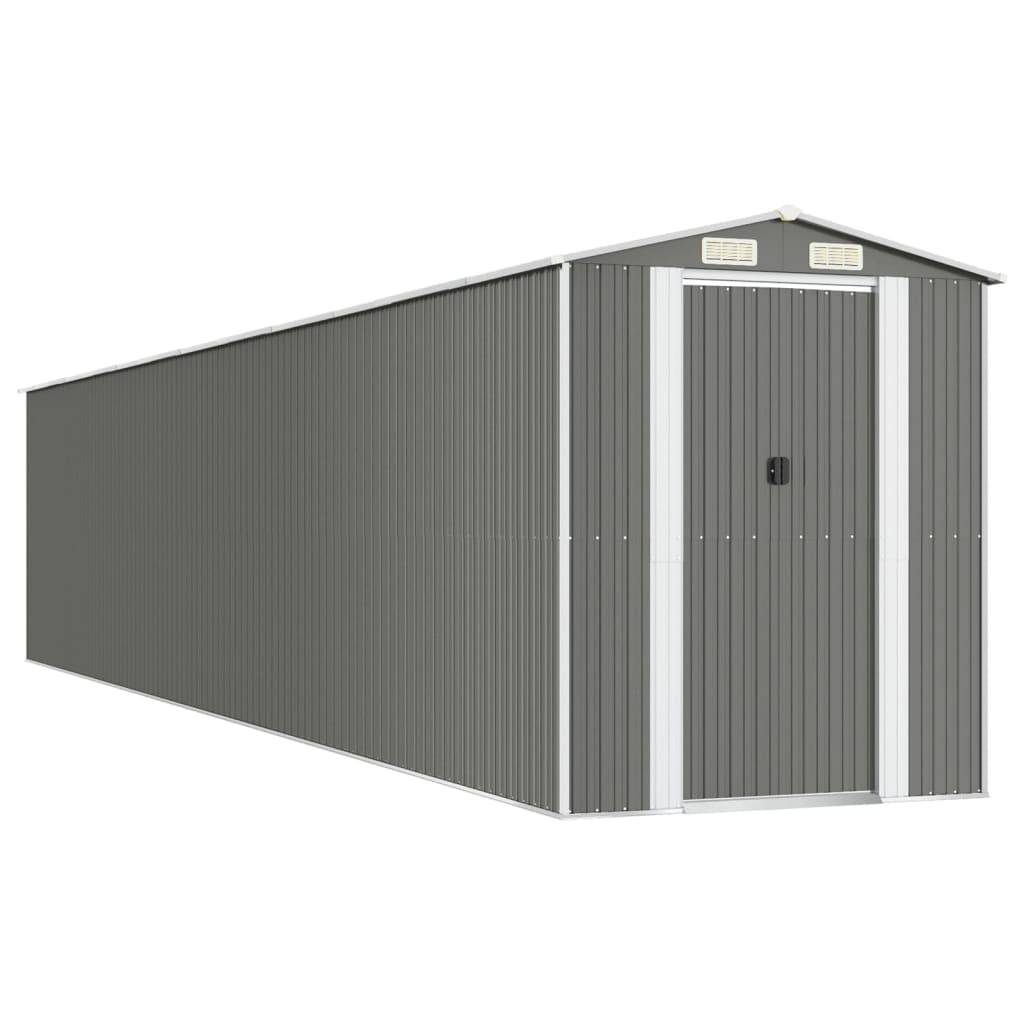 Helloshop26 - Abri de jardin cabane cabanon maison de stockage remise extérieur hangar outils robuste clair 192 x 1021 x 223 cm acier galvanisé gris - Imagen 1