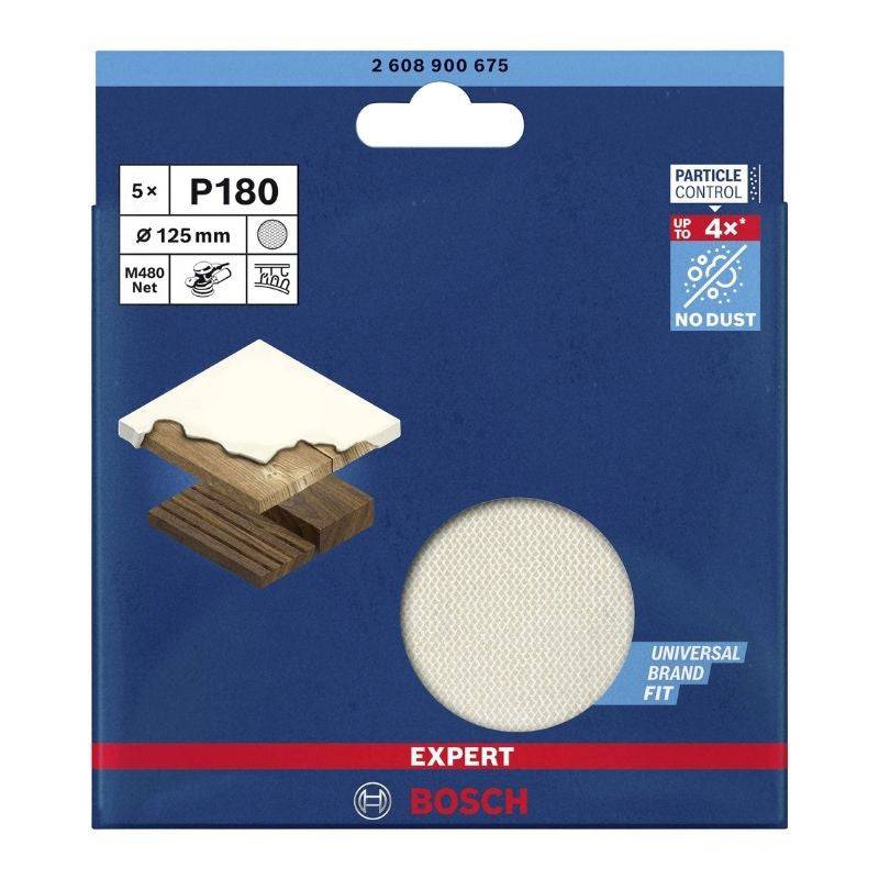 Bosch - 5 disques abrasifs BOSCH 2608900675 excentriques bois et peinture net M480 EXPERT Ø125 G180 Bosch - Imagen 2