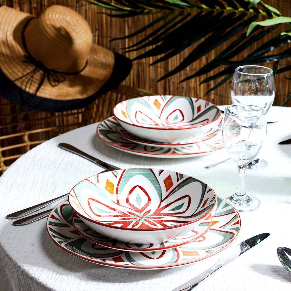 The Home Deco Factory - Service 18 pièces en porcelaine Mandala - Imagen 2