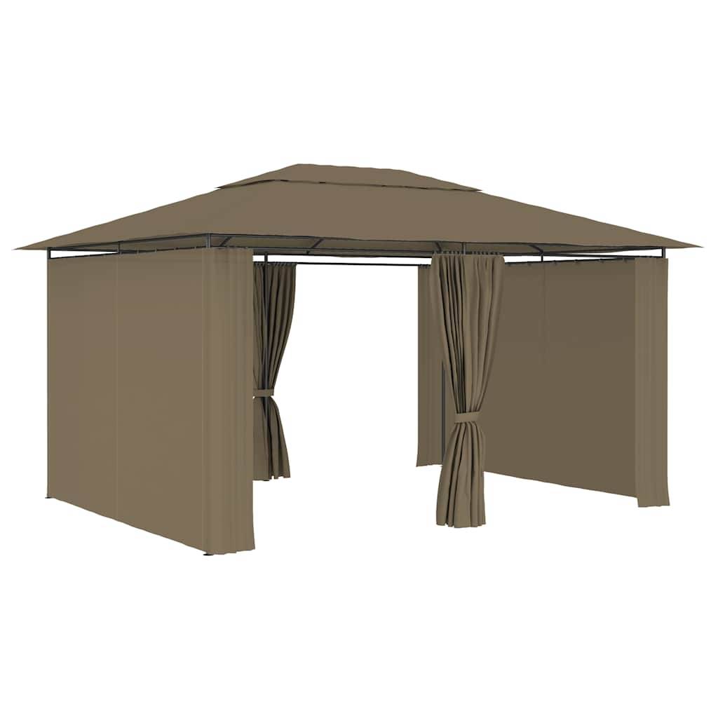 ComfortXL - Tonnelle de Jardin Acier avec Rideaux Toit Ventilé Imperméable pour Terrasse Taupe 4x3 m – ComfortXL Outdoor Living - Image 3