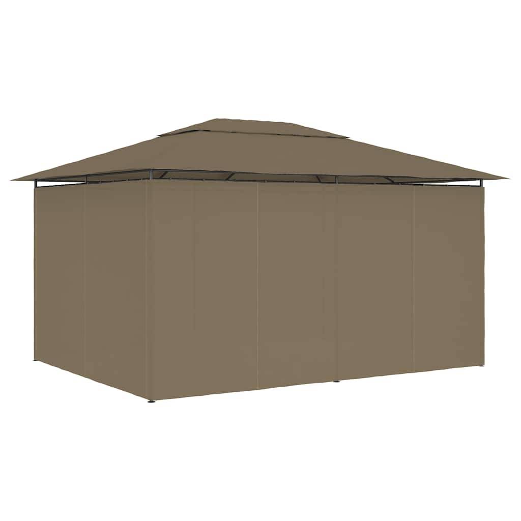 ComfortXL - Tonnelle de Jardin Acier avec Rideaux Toit Ventilé Imperméable pour Terrasse Taupe 4x3 m – ComfortXL Outdoor Living - Image 4