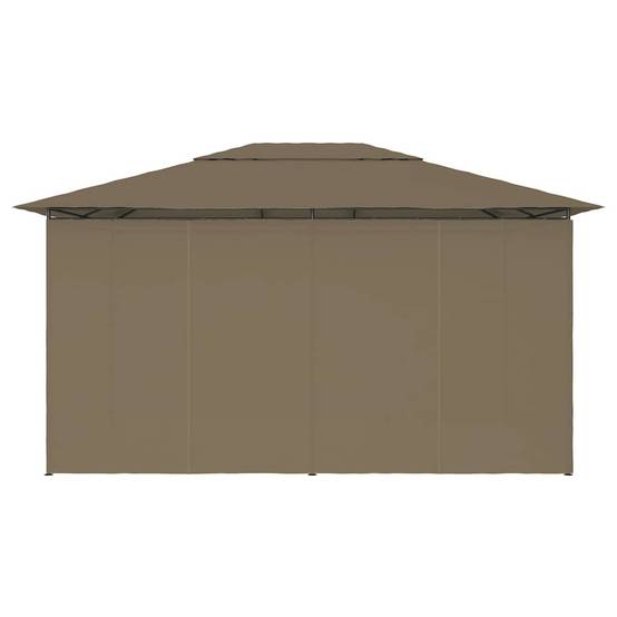 ComfortXL - Tonnelle de Jardin Acier avec Rideaux Toit Ventilé Imperméable pour Terrasse Taupe 4x3 m – ComfortXL Outdoor Living - Image 5