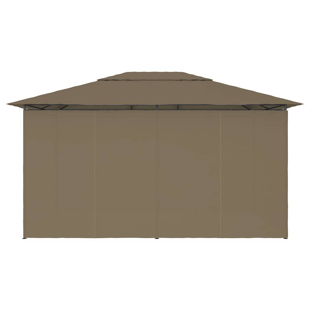 ComfortXL - Tonnelle de Jardin Acier avec Rideaux Toit Ventilé Imperméable pour Terrasse Taupe 4x3 m – ComfortXL Outdoor Living - Image 5