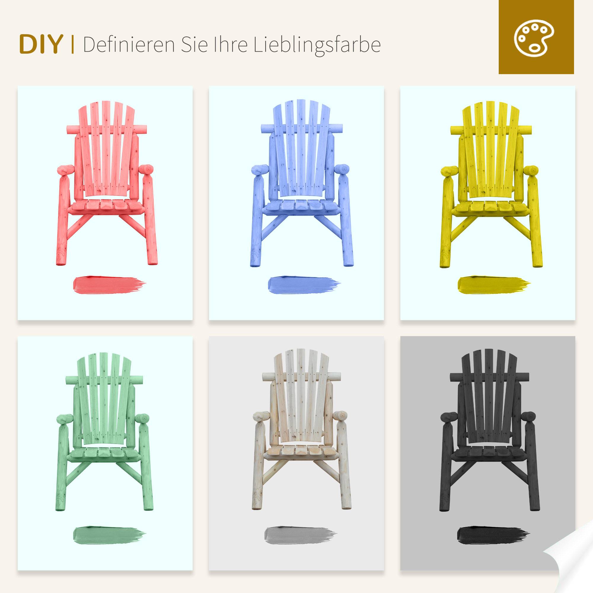Chaise Adirondack en bois, résistante aux intempéries, 83x68x101 cm, finition naturelle - Image 8
