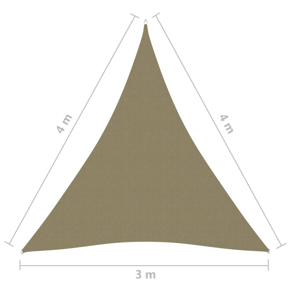 Helloshop26 - Voile toile d'ombrage parasol tissu oxford triangulaire 3 x 4 x 4 m beige - Imagen 6
