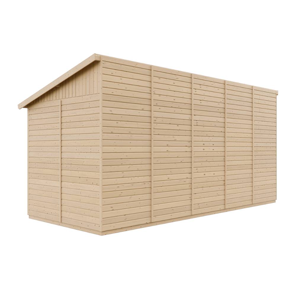 Timbela - Abri de Jardin en Bois Naturel H244x218x514 cm /10 m² avec paroi latérale et fenêtres - 17 mm d’épaisseur - Timbela M341A - Image 10