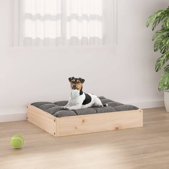 Lit pour chien bois de pin naturel 51.5 x 44 x 9 cm - PANGIVO - Image 1
