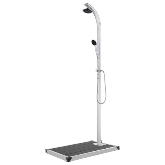 Douche de jardin - Douche d'extérieur avec base gris 220 cm Aluminium rj574 - Image 2