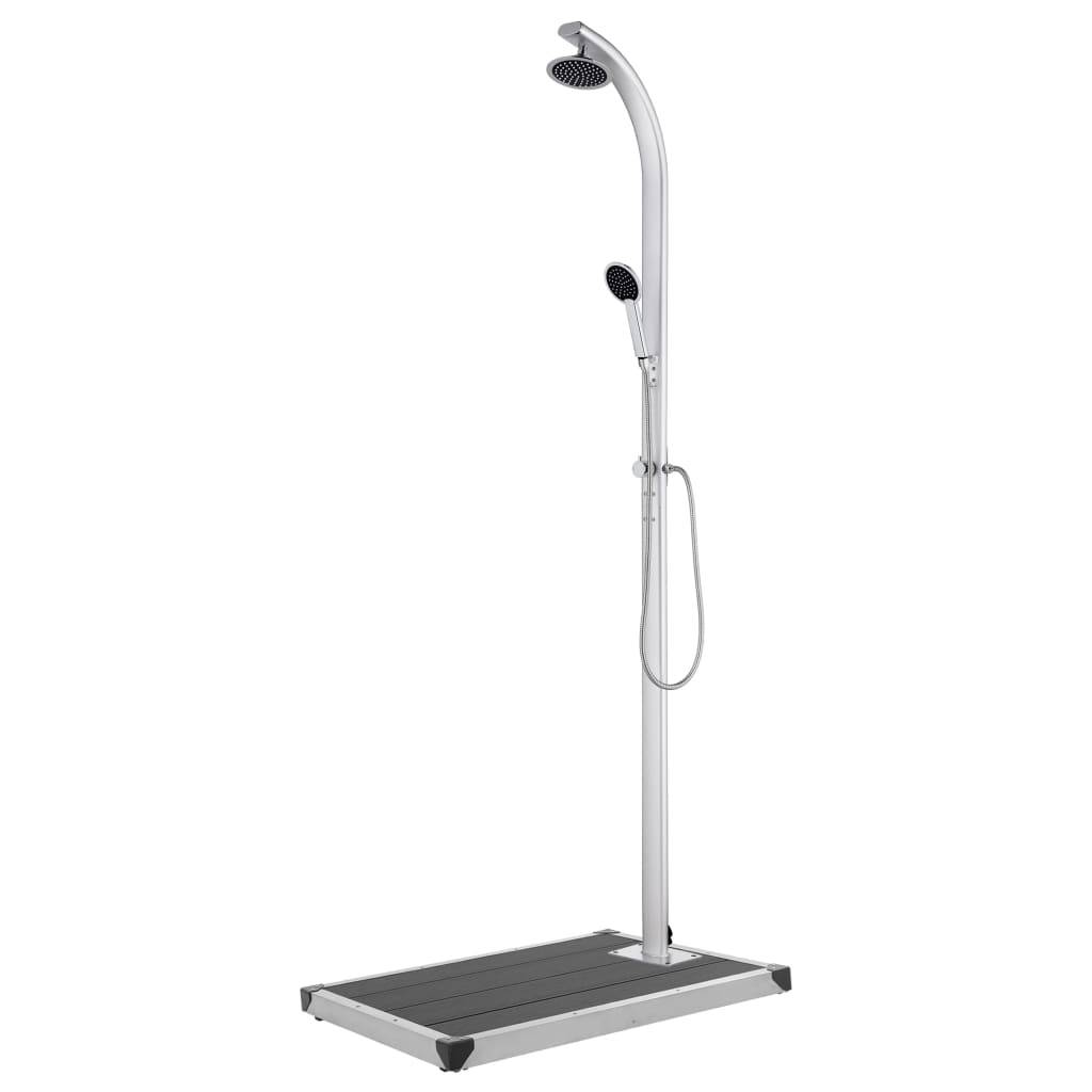 Douche de jardin - Douche d'extérieur avec base gris 220 cm Aluminium rj574 - Image 2