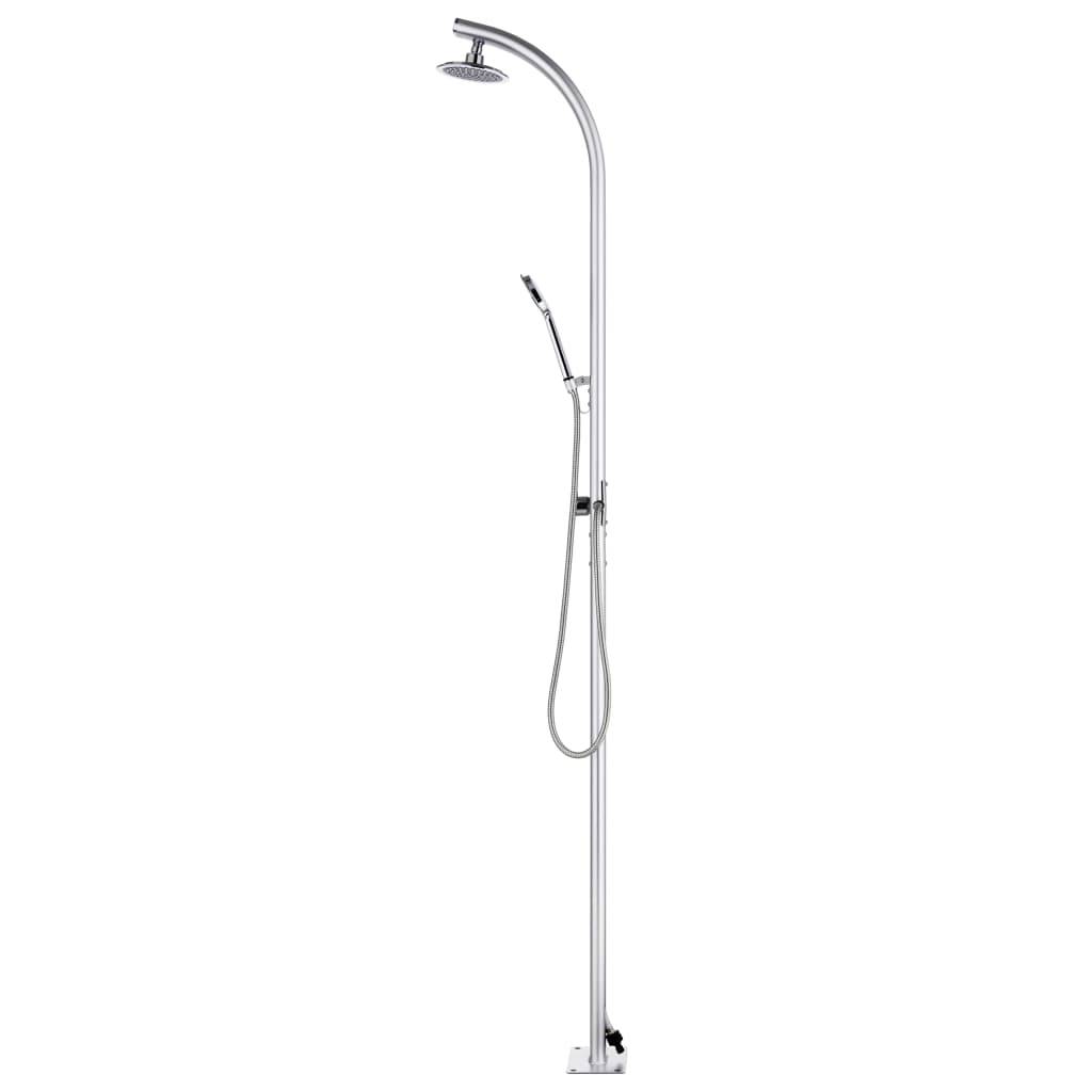 Douche de jardin - Douche d'extérieur avec base gris 220 cm Aluminium rj574 - Image 4