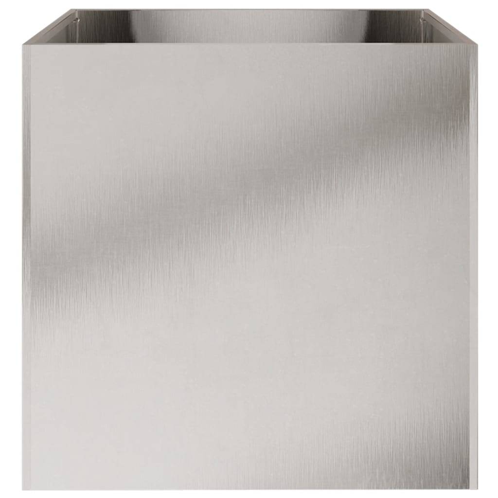 Jardinières lot de 2 acier inoxydable argenté 49 x 47 x 46 cm - PANGIVO - Image 6