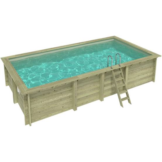 Altanka - Piscine hors sol en bois AQUA 7 x 3.75 - H.1.45 m, sable, fixations à sceller - BAS7308OSPI3 - ALTANKA - Image 1