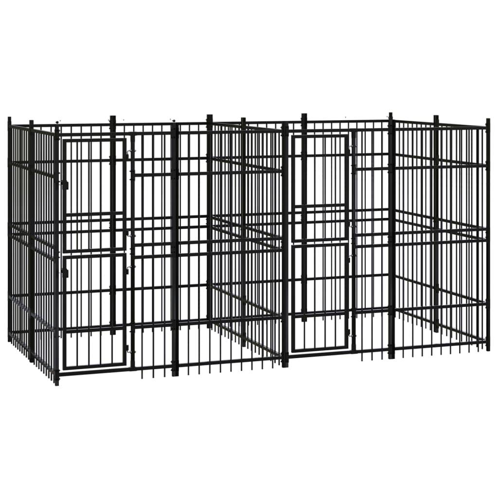 Vidaxl - Chenil d'extérieur pour chiens Acier 7,37 m² vidaXL 3098010 - Imagen 1
