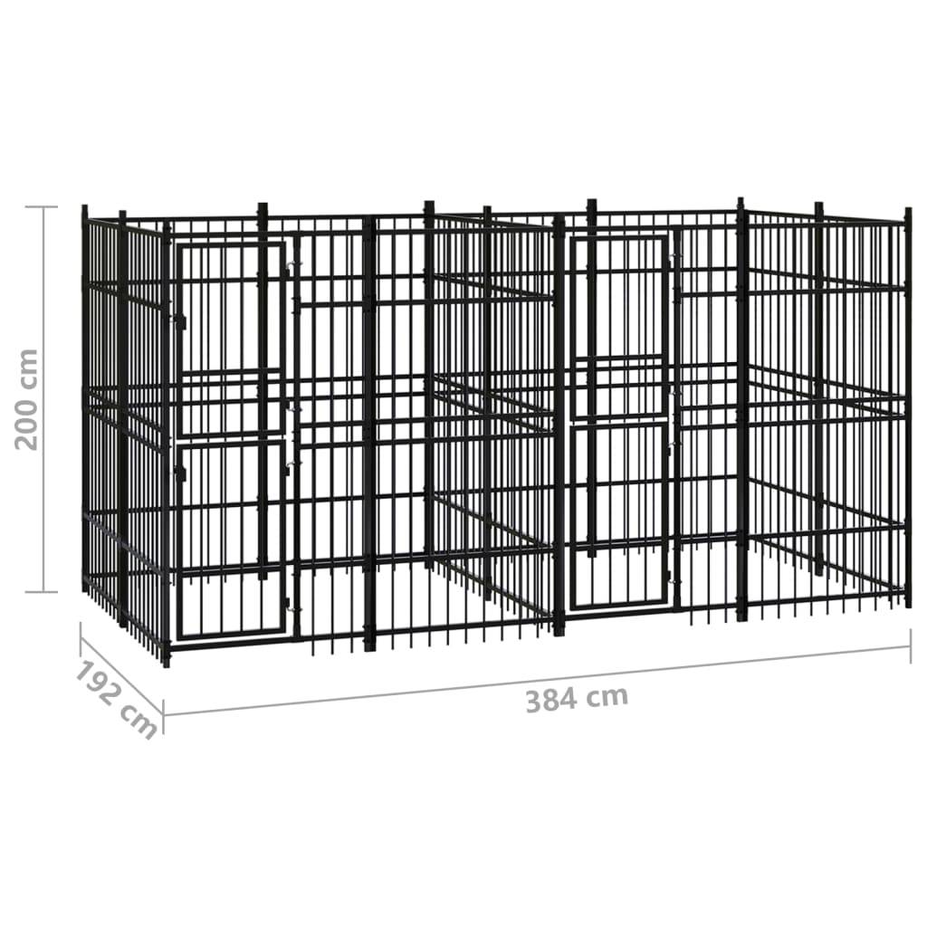 Vidaxl - Chenil d'extérieur pour chiens Acier 7,37 m² vidaXL 3098010 - Imagen 8
