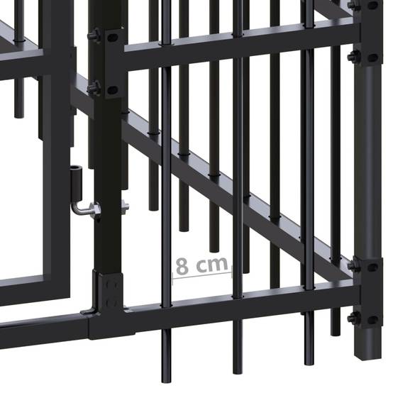 Vidaxl - Chenil d'extérieur pour chiens Acier 7,37 m² vidaXL 3098010 - Imagen 7