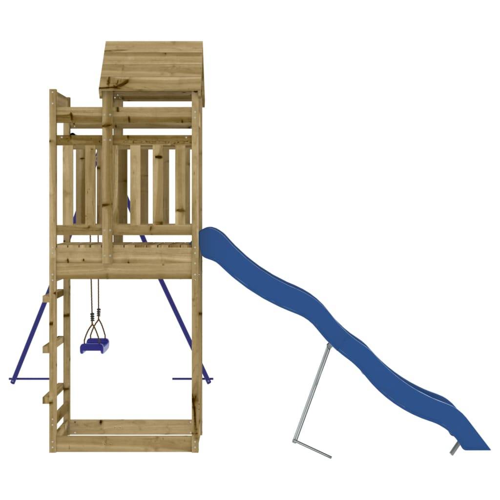 Helloshop26 - Aire de jeux d'extérieur balançoires toboggan portiques robuste jeux jardin 249 x 349 x 238 cm bois de pin imprégné - Imagen 5