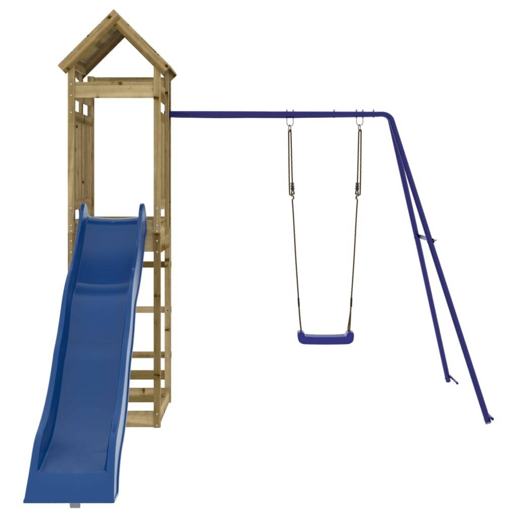 Helloshop26 - Aire de jeux d'extérieur balançoires toboggan portiques robuste jeux jardin 249 x 349 x 238 cm bois de pin imprégné - Imagen 2