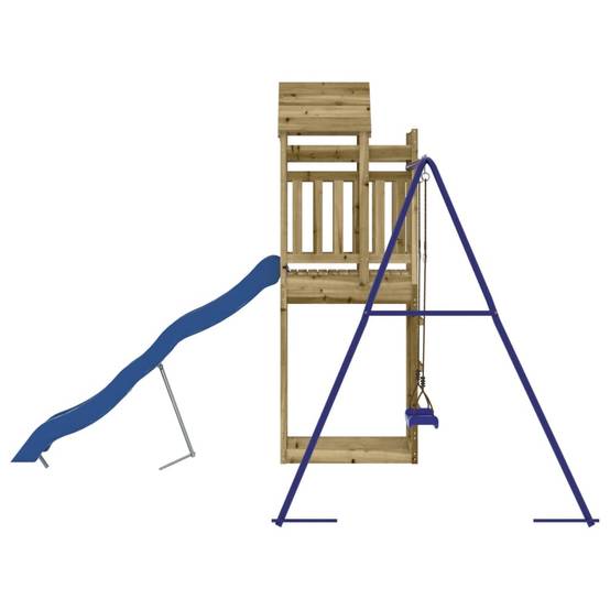 Helloshop26 - Aire de jeux d'extérieur balançoires toboggan portiques robuste jeux jardin 249 x 349 x 238 cm bois de pin imprégné - Imagen 4