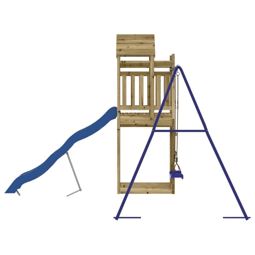 Helloshop26 - Aire de jeux d'extérieur balançoires toboggan portiques robuste jeux jardin 249 x 349 x 238 cm bois de pin imprégné - Imagen 4