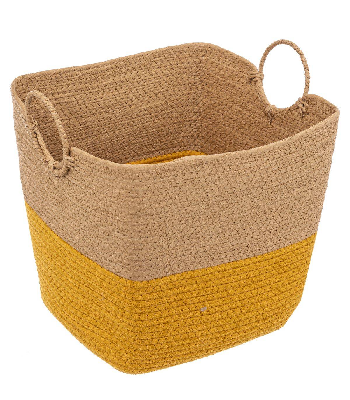 Lot de 3 Paniers de rangement Beige et Ocre - Imagen 4