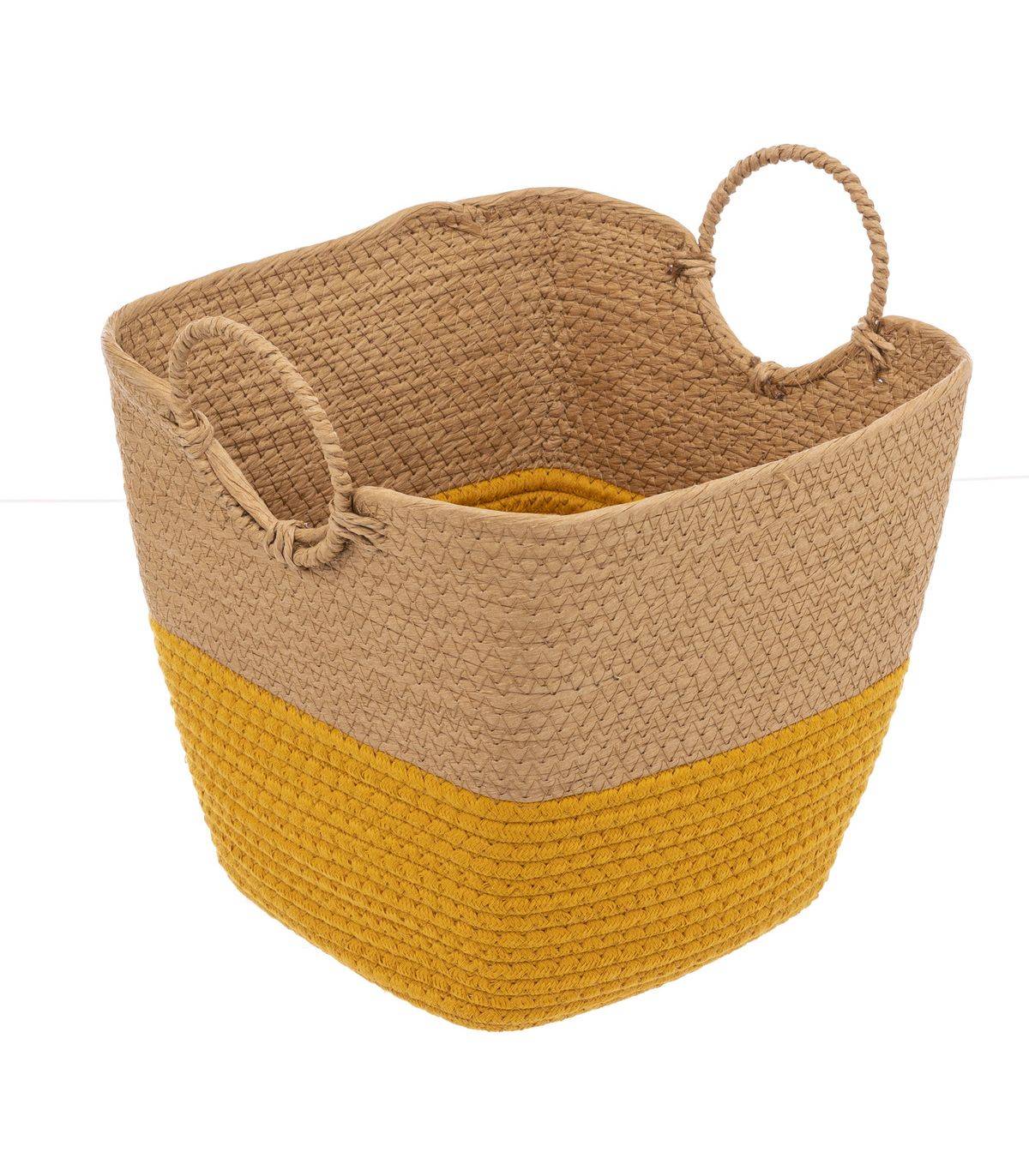 Lot de 3 Paniers de rangement Beige et Ocre - Imagen 5