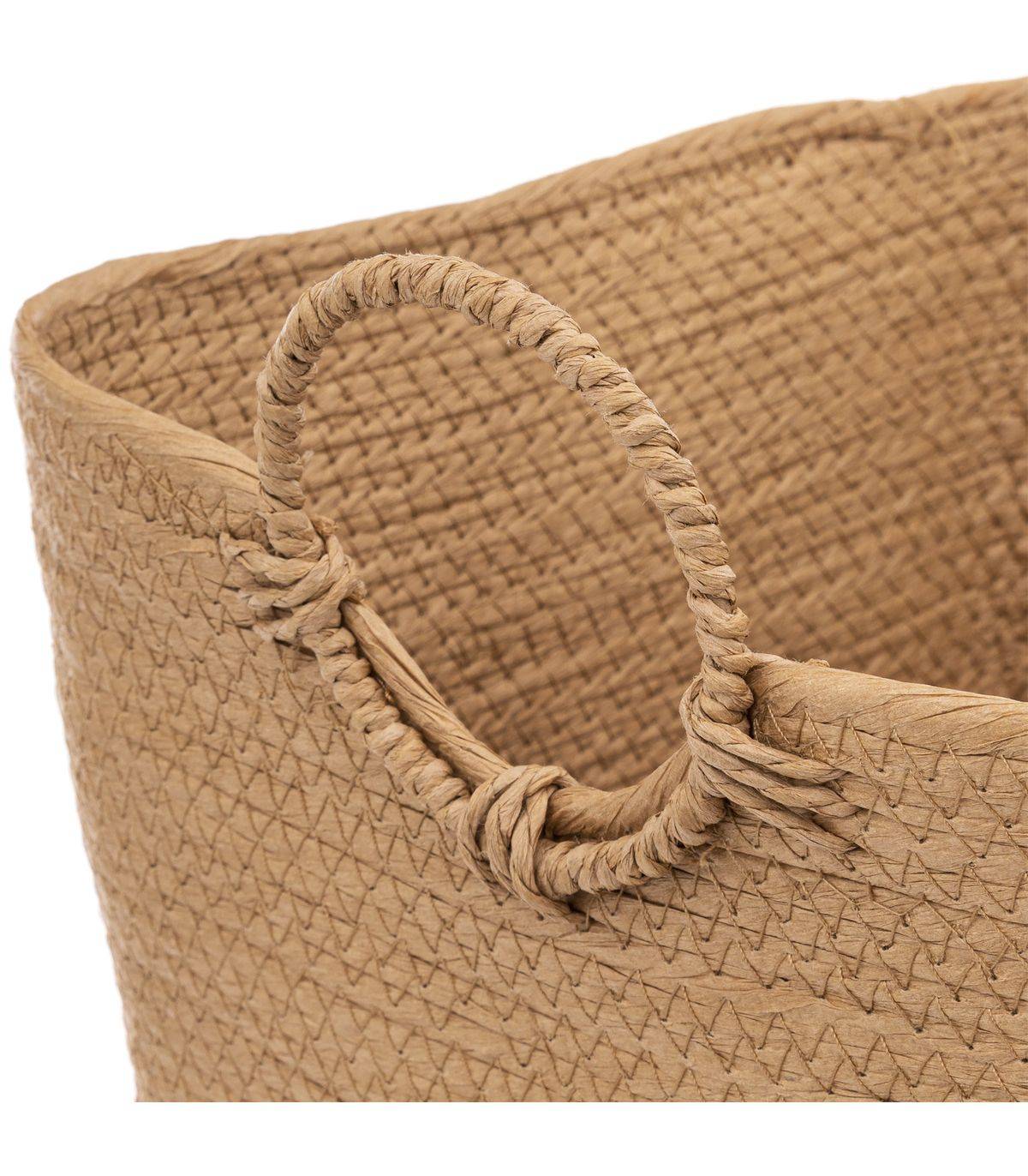 Lot de 3 Paniers de rangement Beige et Ocre - Imagen 3
