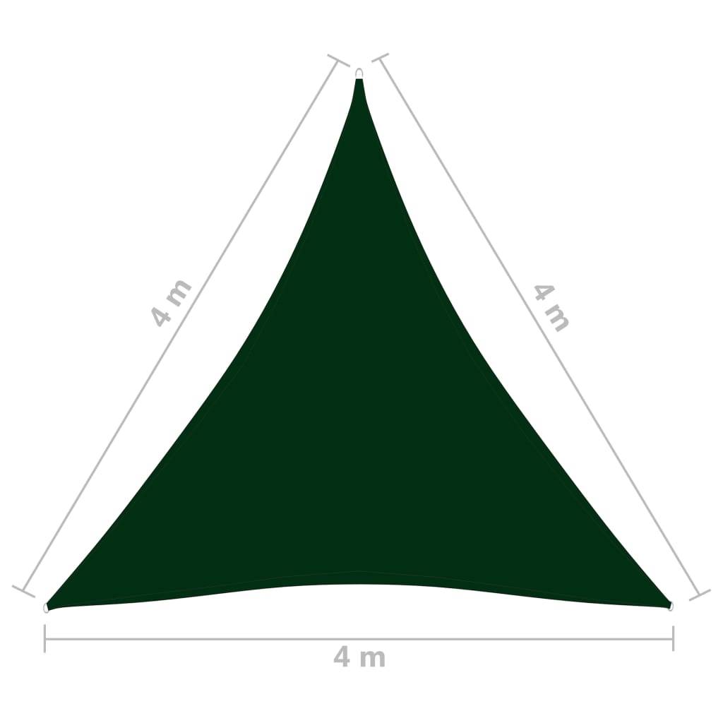 Helloshop26 - Voile toile d'ombrage parasol tissu oxford triangulaire 4 x 4 x 4 m vert foncé - Imagen 6