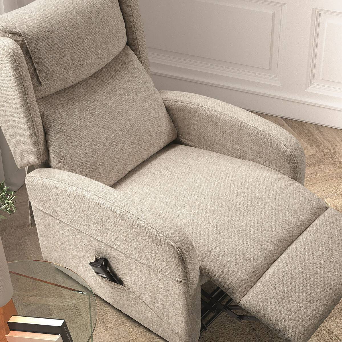 ALTOBUY - Fauteuil Relax Releveur Electrique Beige Clair avec Roulettes - SEVILLE - Image 6