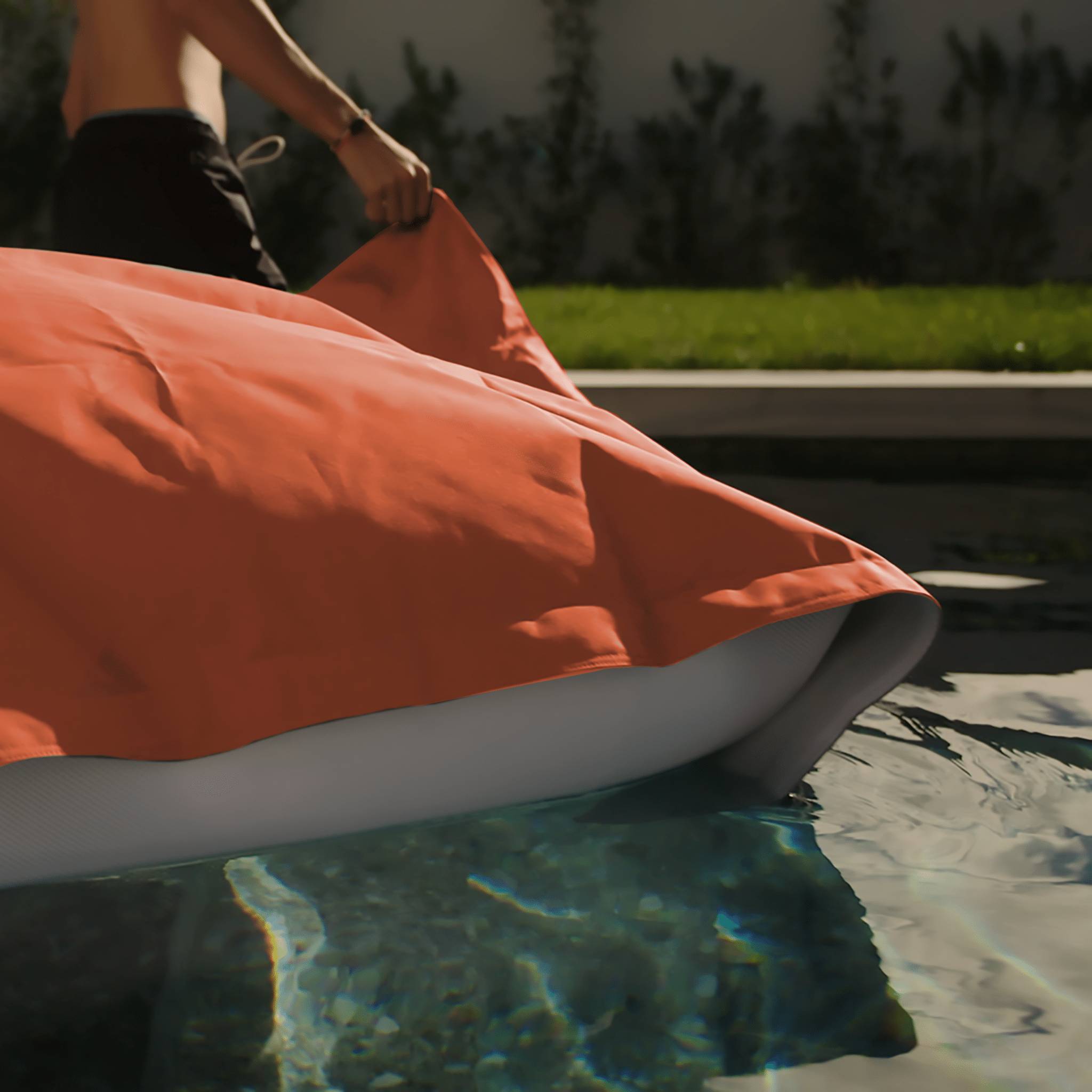 Housse pour Pouf Géant XXL 180x140cm Flottant pour Piscine - Terracotta - Déco arts - Image 3