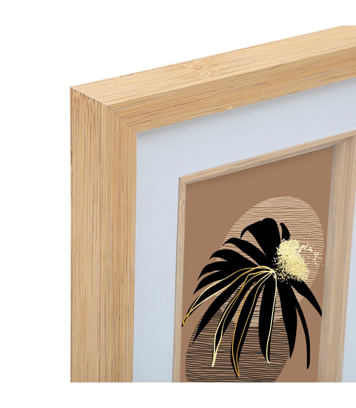 Pêle-mêle Multivues 4  Photos en bois Beige et verre 55.2 x 24.2 cm - Imagen 2