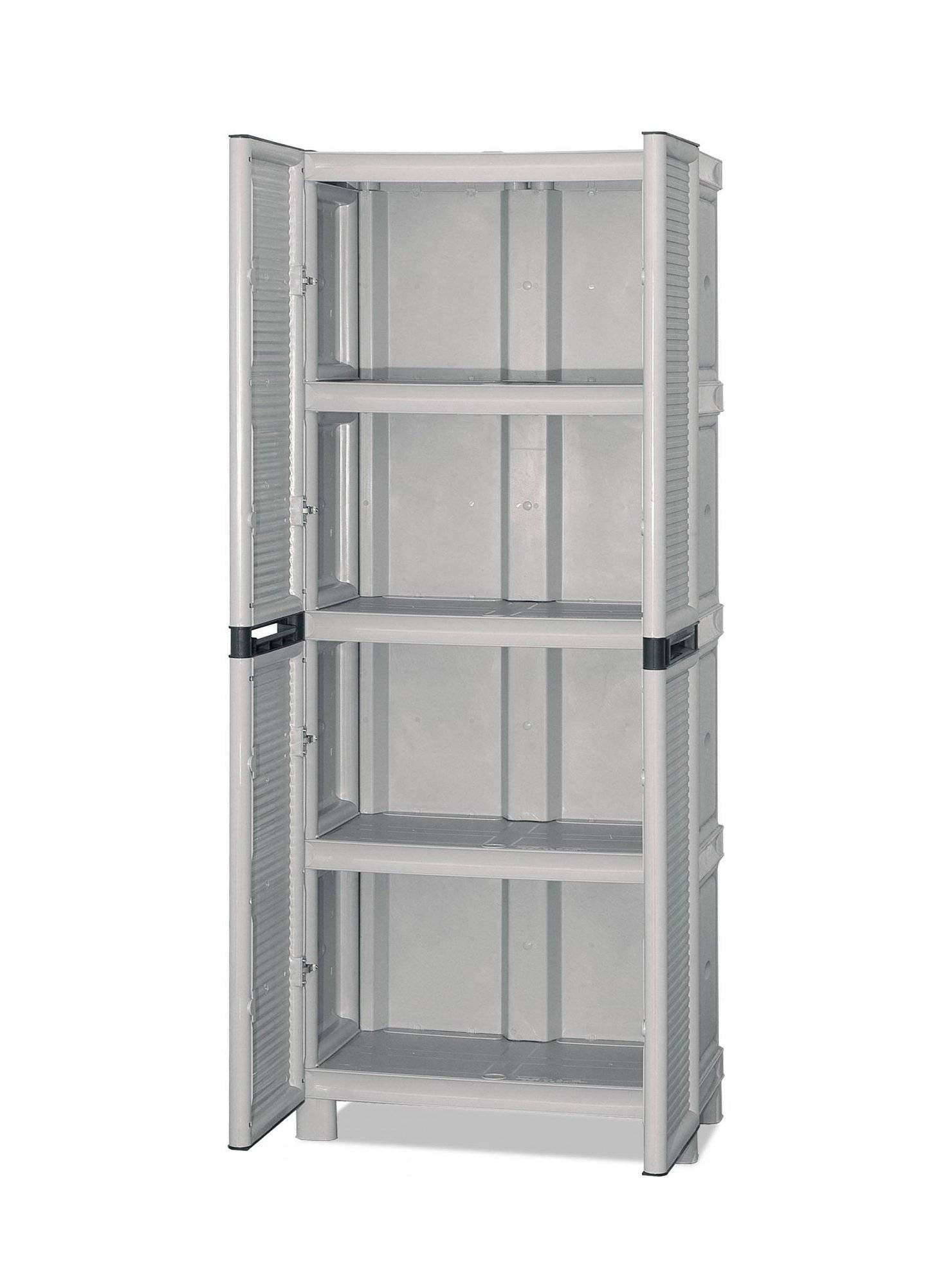 Dmora - Armoire d'extérieur Dbeghett, Armoire polyvalente, Armoire de buanderie, Armoire d'extérieur, 100% Made in Italy, Gris clair, 70x39h172 cm - Dmora - Imagen 4