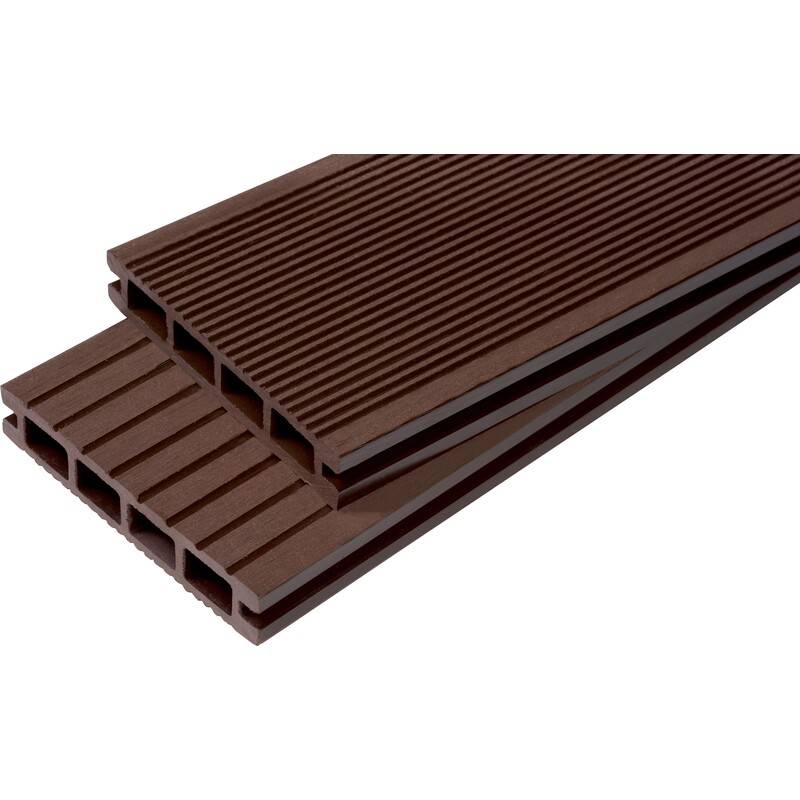 Lame terrasse bois composite alvéolaire Dual - Coloris - Chocolat, Epaisseur - 25mm, Largeur - 14 cm, Longueur - 240 cm - Image 1