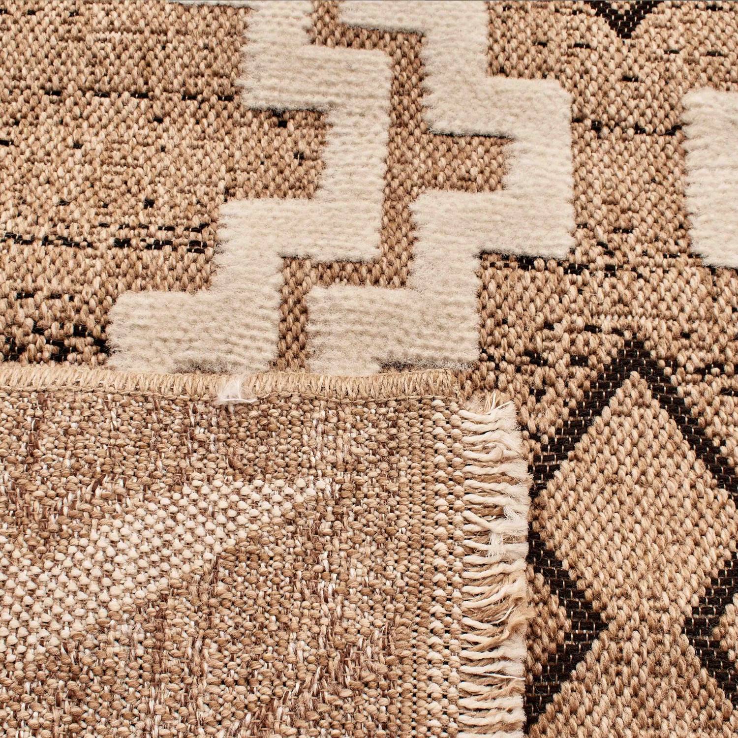 Autre - Tapis intérieur et extérieur en polypropylène marron 60x180cm - Imagen 3