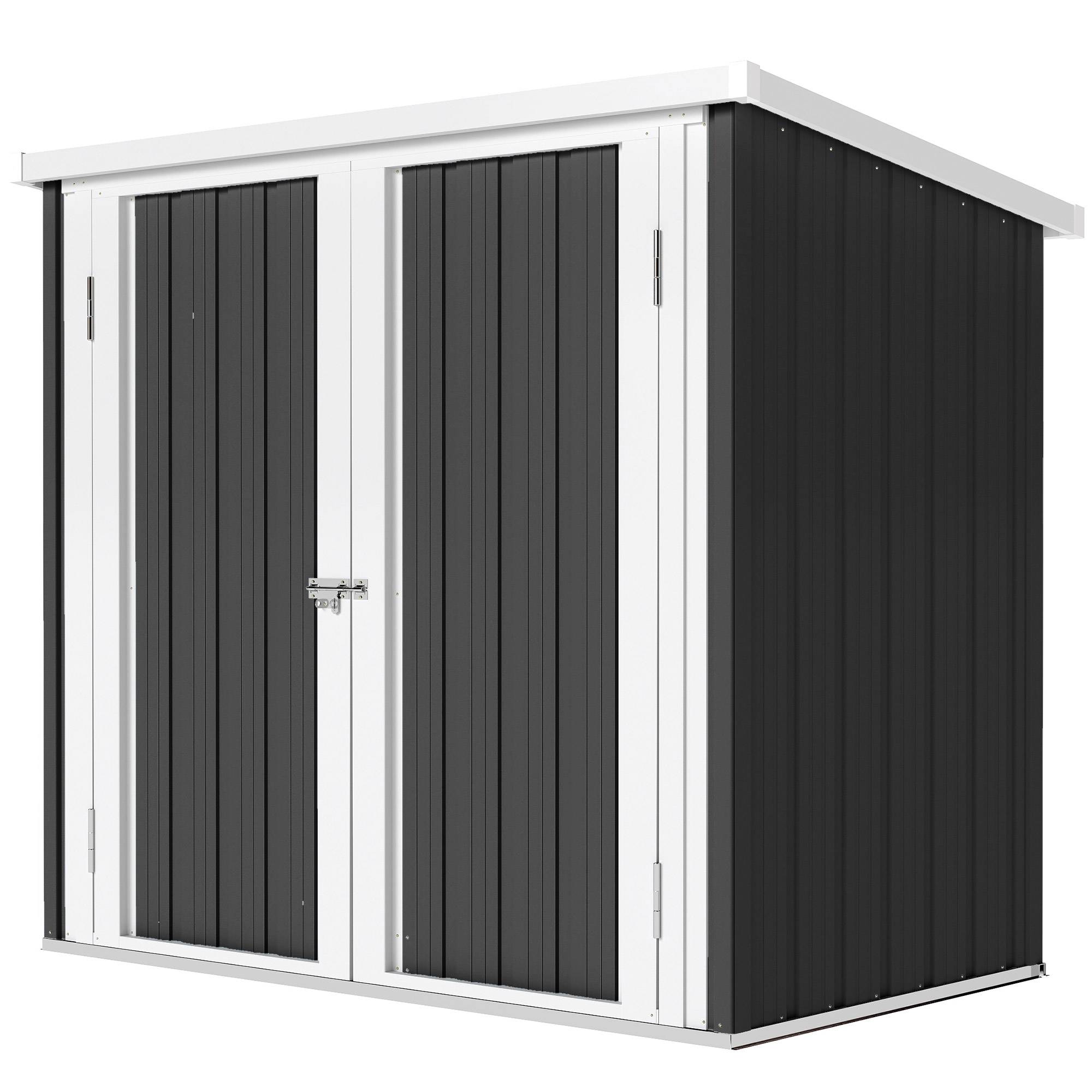 Remise extérieure 1,26 m² 147x86x134 cm 2 portes et serrure outils noir - Image 2