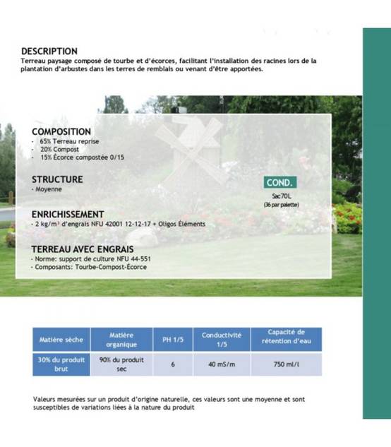 Substrat Flori Plantat. MYCOR100 70L enrichi en engrais, pour plantations et rétention d'eau - Florivert NEG01618 - Image 2