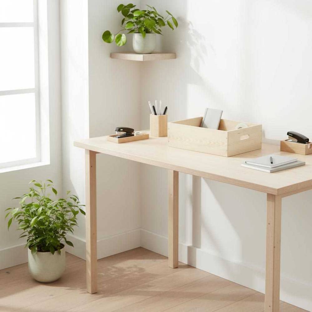 Jardindeco - Caisse en bois brut de rangement 40 x 30 x 8 cm  JardinDeco Iksd - Imagen 2