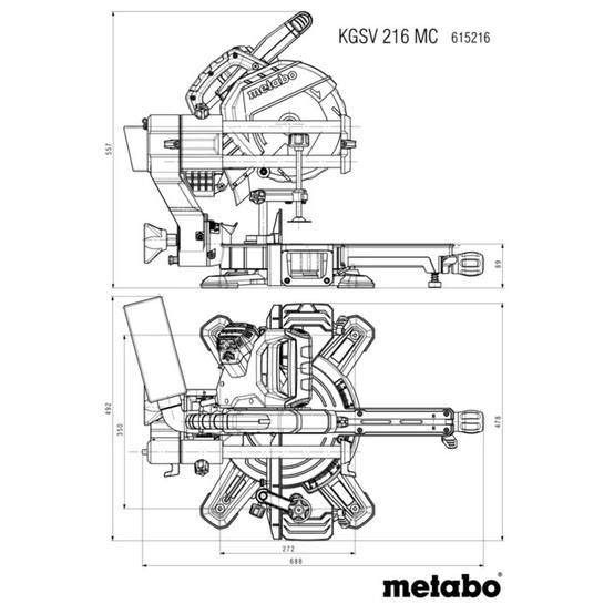 Metabo - Scie à onglets radiale KGSV 216 MC- METABO - 615216000 - Image 4