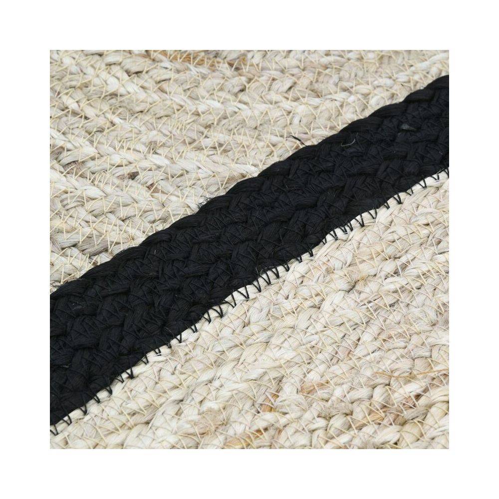 Aubry Gaspard - Tapis rond jute naturelle avec bords noirs Diamètre 120cm - Imagen 3