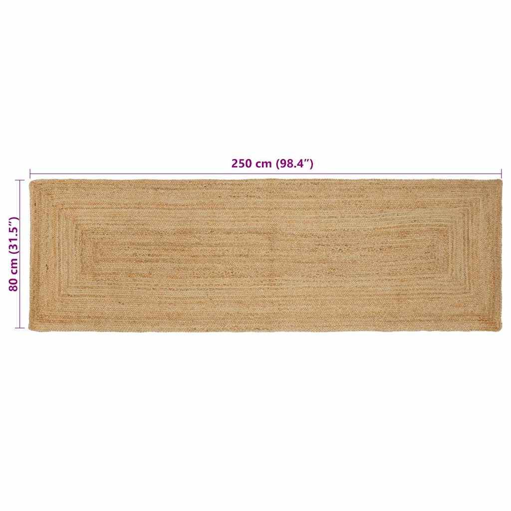 Long Tapis de Passage en Jute Artisanal Ambiance Rustique pour Entrée et Séjour Pliable Beige 80 x 250 cm – ComfortXL Outdoor Living - Image 8