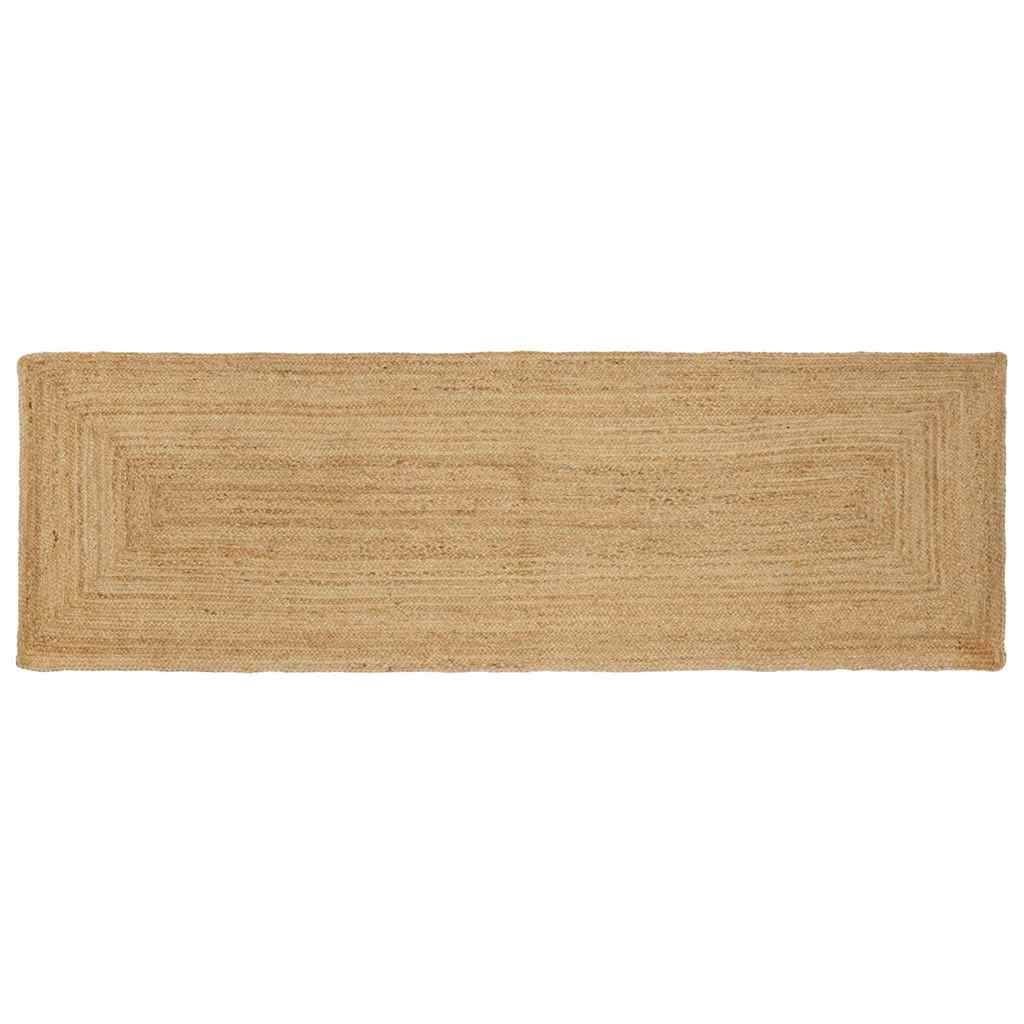 Long Tapis de Passage en Jute Artisanal Ambiance Rustique pour Entrée et Séjour Pliable Beige 80 x 250 cm – ComfortXL Outdoor Living - Image 1