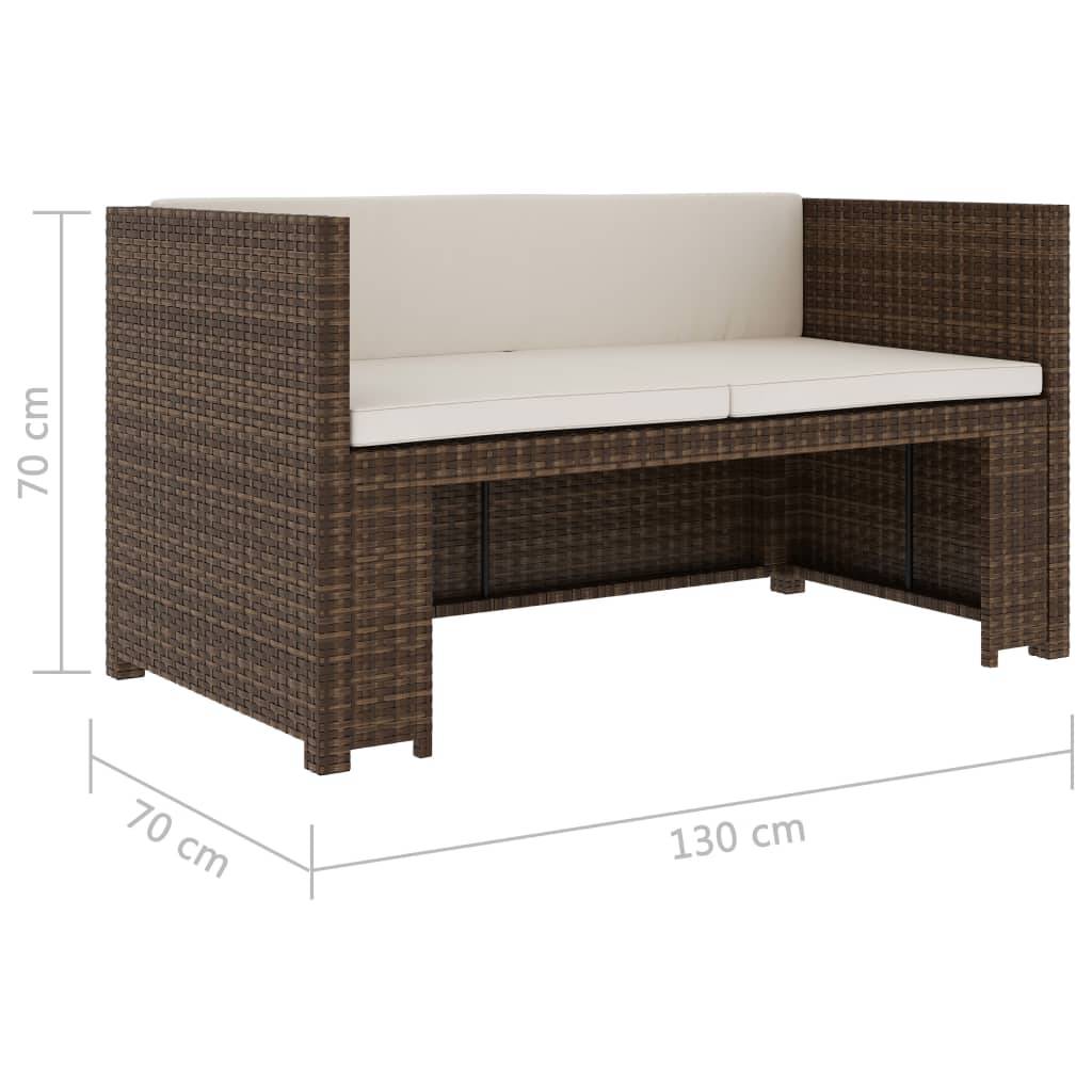 Vidaxl - Salon de jardin 5 pcs avec coussins Résine tressée Marron vidaXL 48133 - Imagen 3