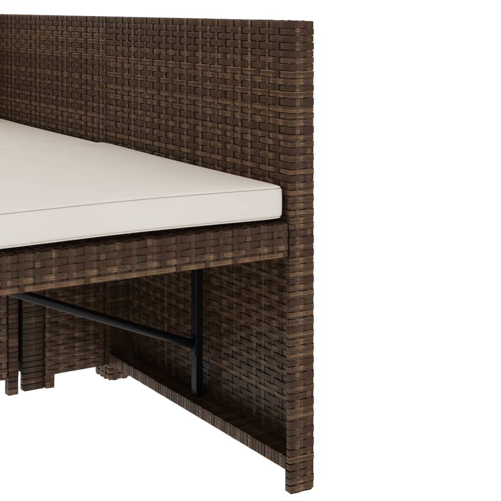 Vidaxl - Salon de jardin 5 pcs avec coussins Résine tressée Marron vidaXL 48133 - Imagen 5