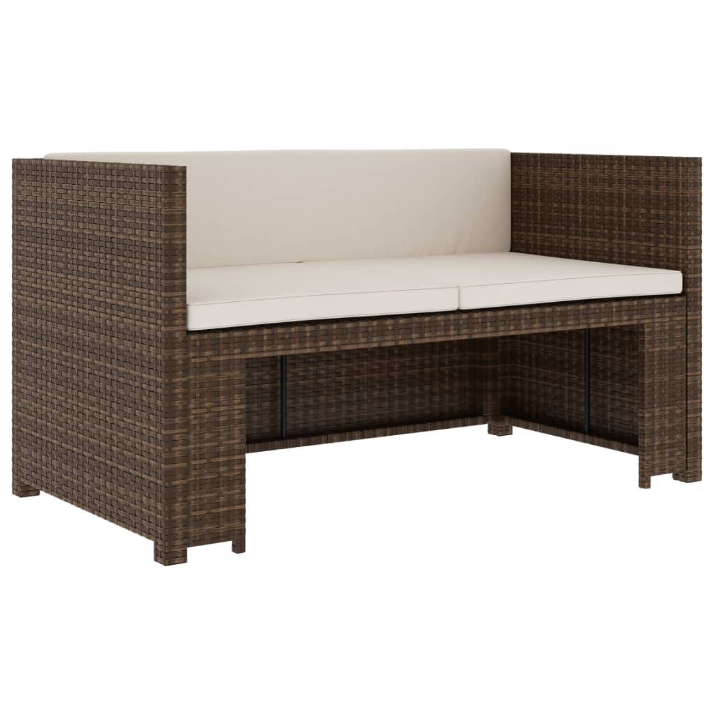 Vidaxl - Salon de jardin 5 pcs avec coussins Résine tressée Marron vidaXL 48133 - Imagen 9